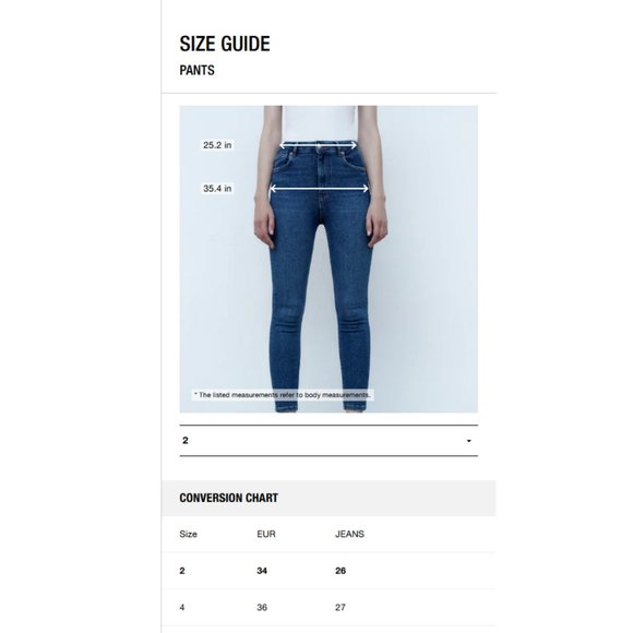 The Skinny ZW Premium Blue Jeans by Zara, 2 US - Picture 7 of 7